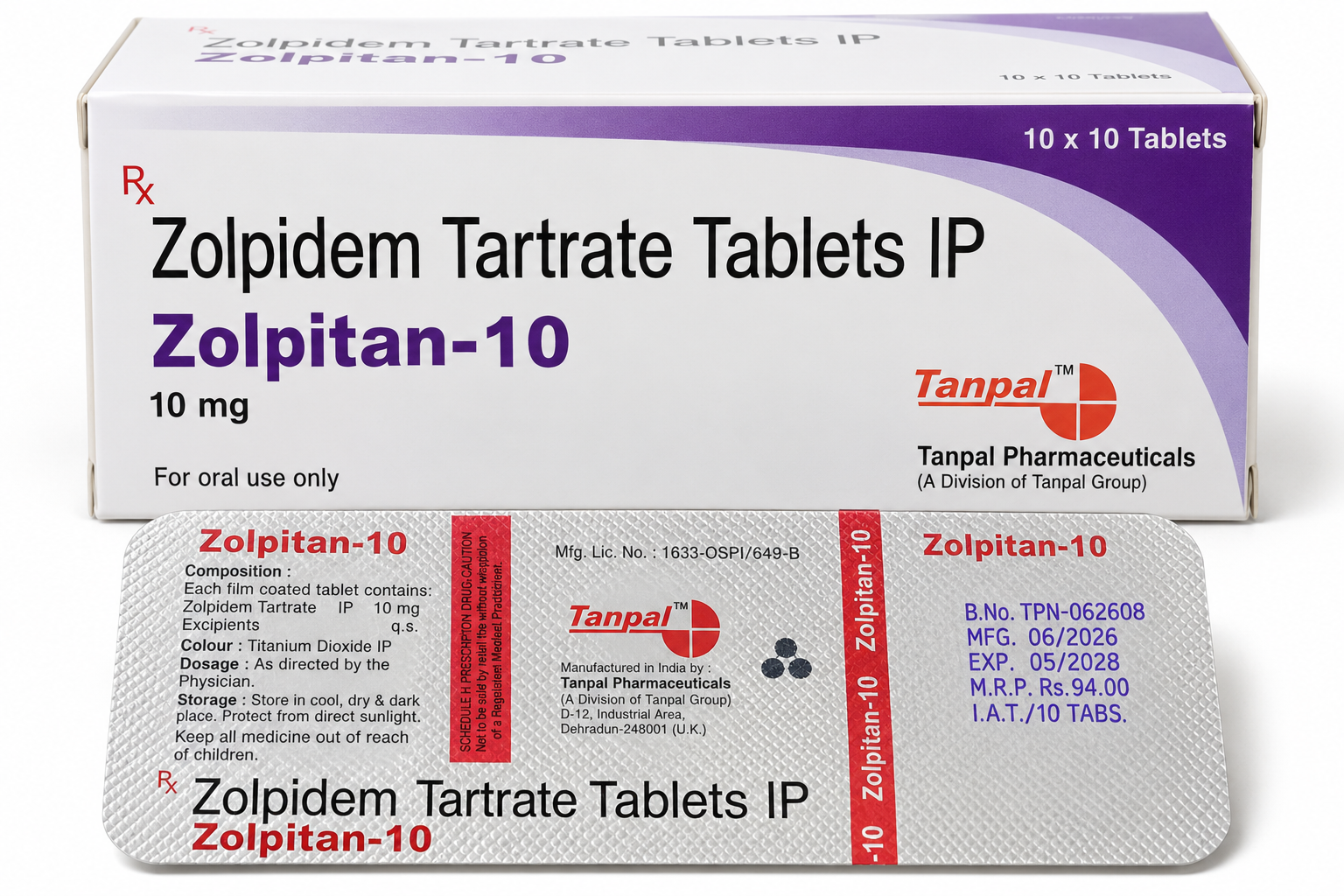 Zolpidem Tartrate 10mg